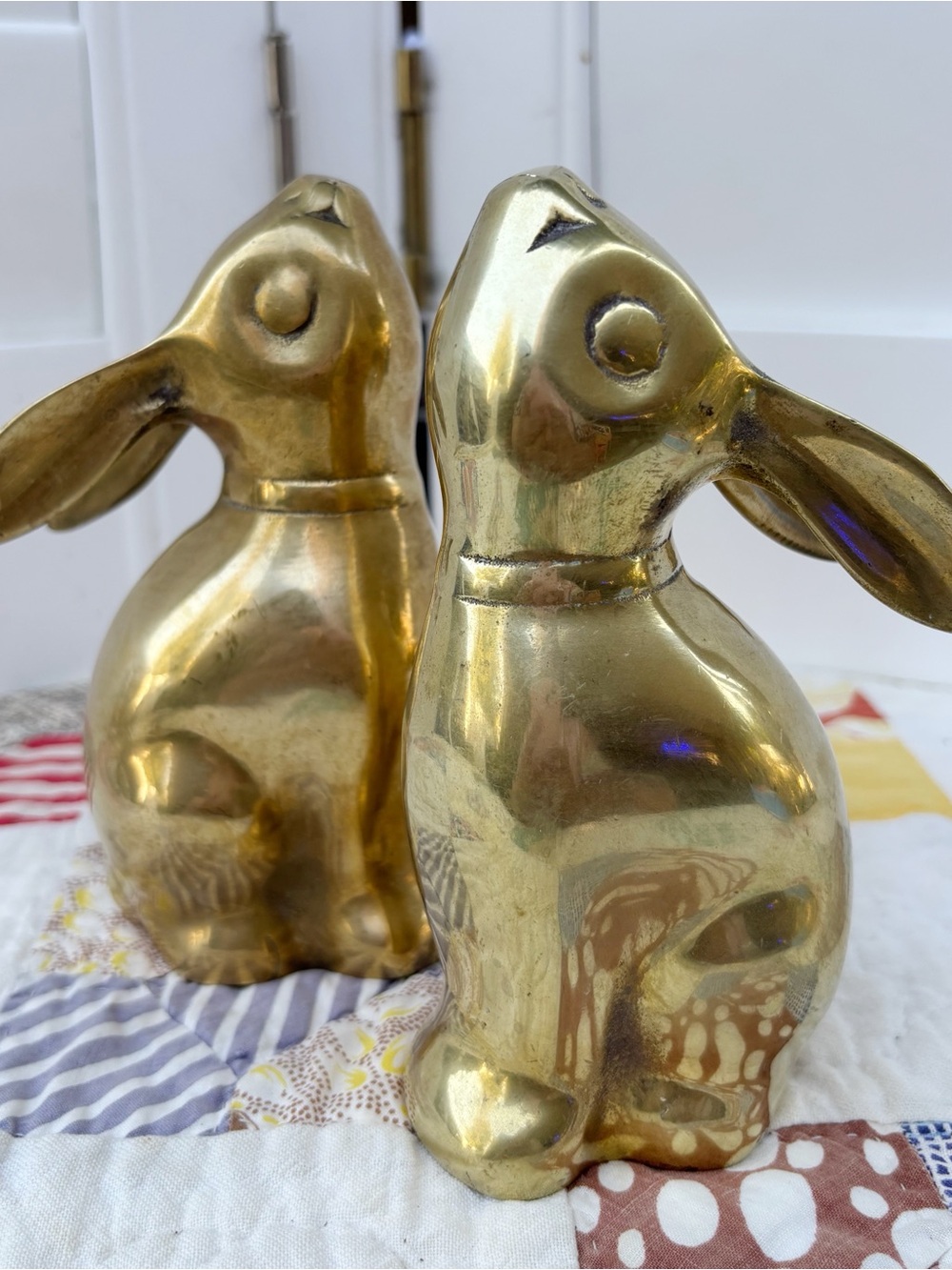 Vintage Brass Rabbit Bunny Bookends 7” MCM Farmhouse Cottagecore